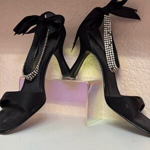 Black Rhinestone Heels